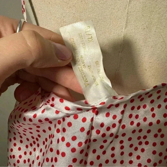 Vintage coquette polka dot satin slip tank  top XL - Picture 4 of 4